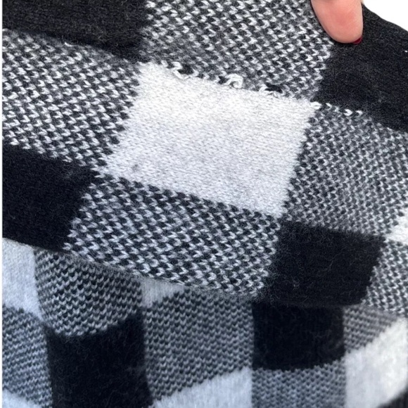 Lauren Ralph Lauren Sweater Womens Medium Black White Buffalo Plaid Soft - Picture 4 of 15